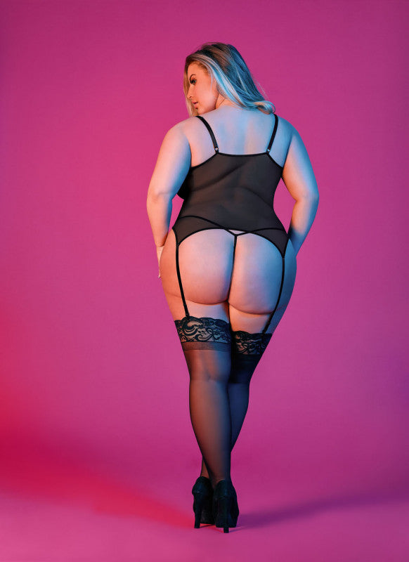 Sexy Time Underwire Bralette and Panty Set - - Black - 1x-3x