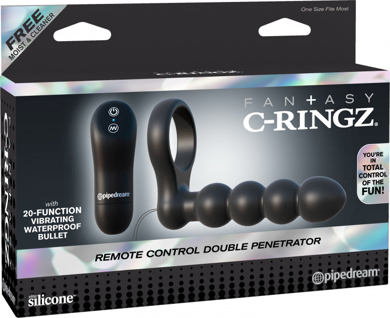 Fantasy C-Ringz Remote Control Double Penetrator - Black