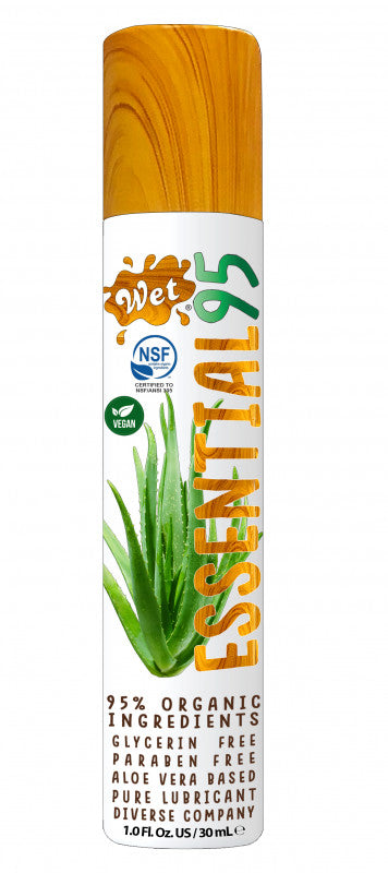 Wet Essential95 Certified 95% Organic Aloe Based  Lubricant - 1 Fl. Oz.