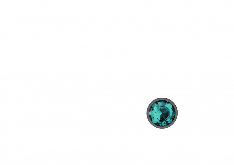 Cheeky Charms - Gunmetal Metal Butt Plug - Round - Teal - Medium