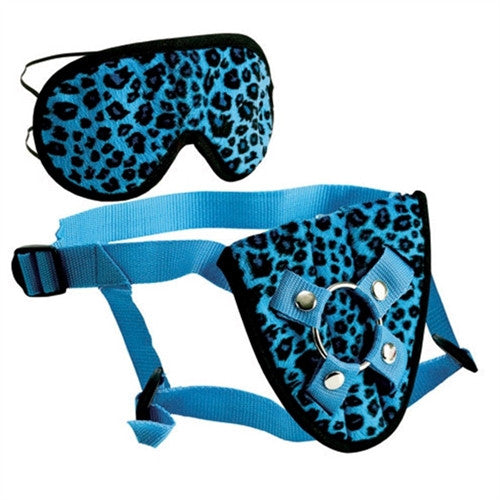 Furplay Harness and Mask Blue Leopard