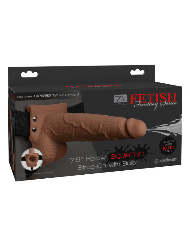 Fetish Fantasy Series 7.5&quot; Hollow Ejaculating Strap-on With Balls -