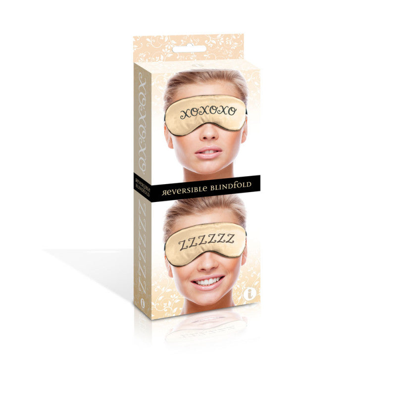 The 9's Xoxo/zzz Satin Blindfold - Black/gold