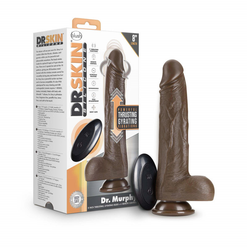 Dr. Skin Silicone - Dr. Murphy - 8 Inch Thrusting   - Chocolate