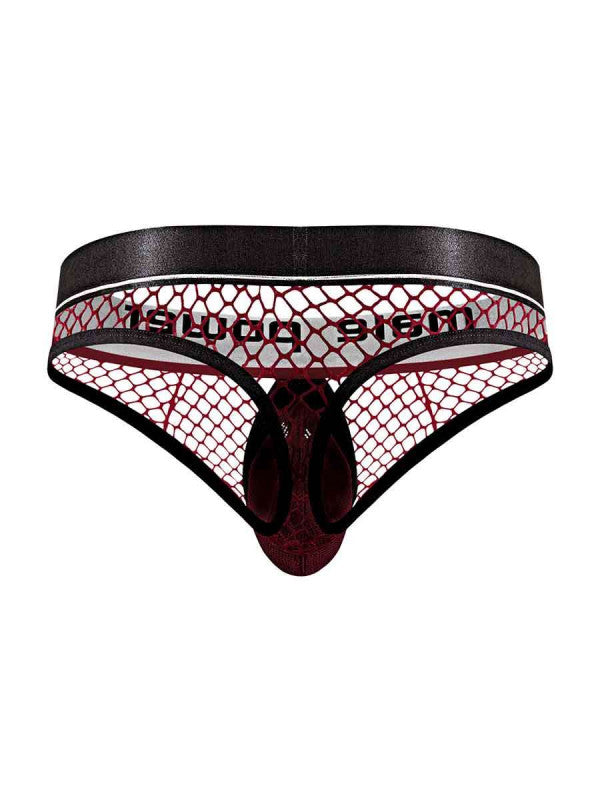 Pit Net  Ring Thong - S/ M - Burgundy