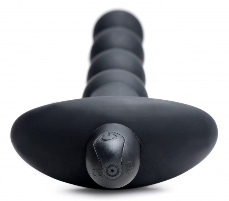 Vibrating Silicone Anal Beads and Remote Black