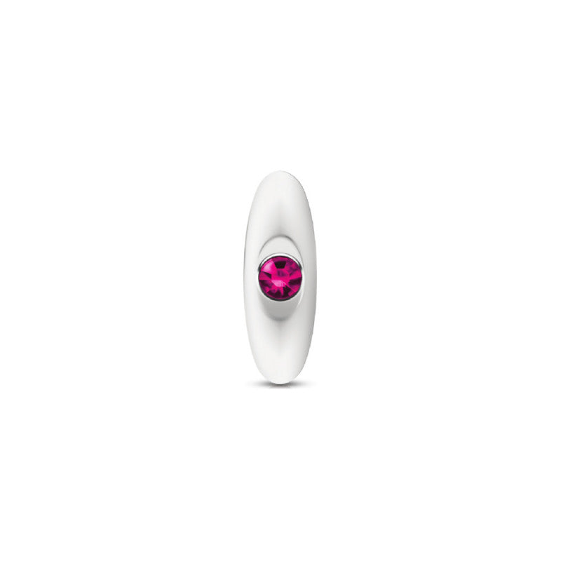 Cheeky Charms - Silver Metal Butt Plug Kit - Clear/ Bright Pink
