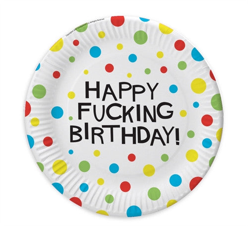 Adult Birthday Party Plates - 8 Count