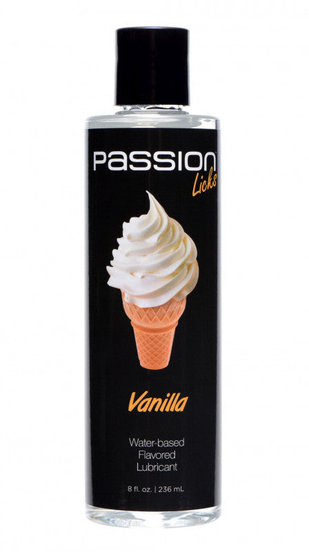 Passion Licks Vanilla Water Based Flavored Lubricant - 8 Oz