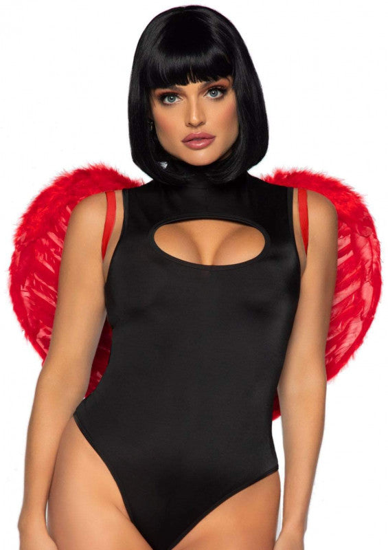 Marabou Trimmed Feather Wings - Red