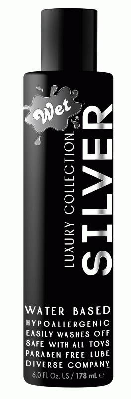 Wet Silver Luxury Water Based Lubricant -  6 Fl. Oz.