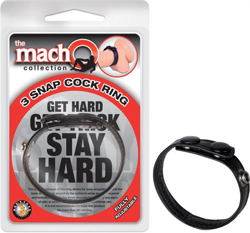 The Macho Collection 3-Snap Ring - Black