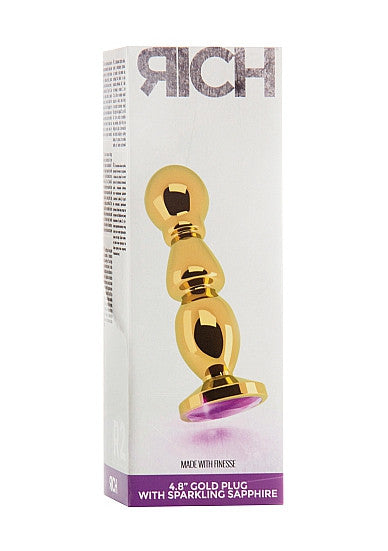 Rich R2 Gold Metal Plug - 4.8 Inch - Purple Sapphire
