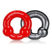 Ultraballs 2-Piece Ring Set - Steel & Red