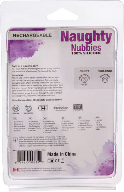 Naughty Nubbies - Rechargeable Silicone Massager - Purple