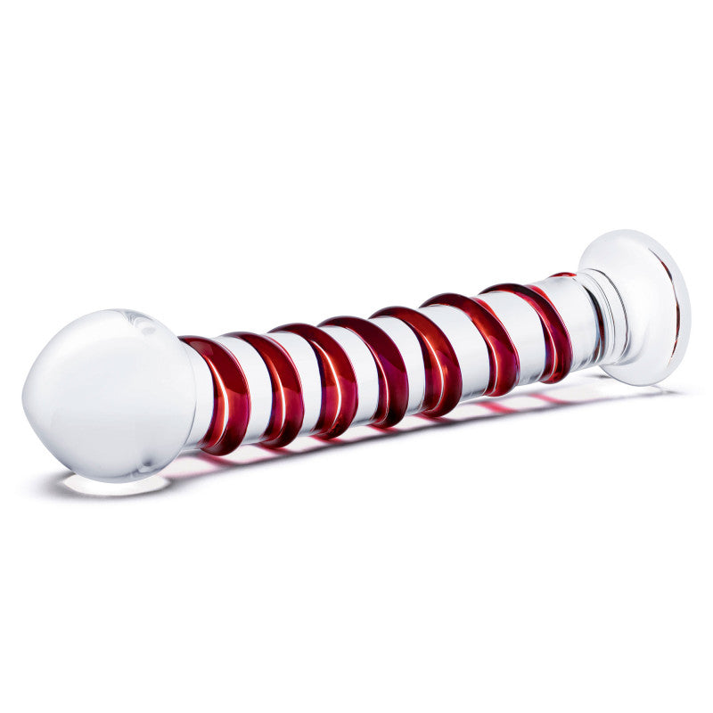 10 Inch Mr. Swirly  - Red/clear
