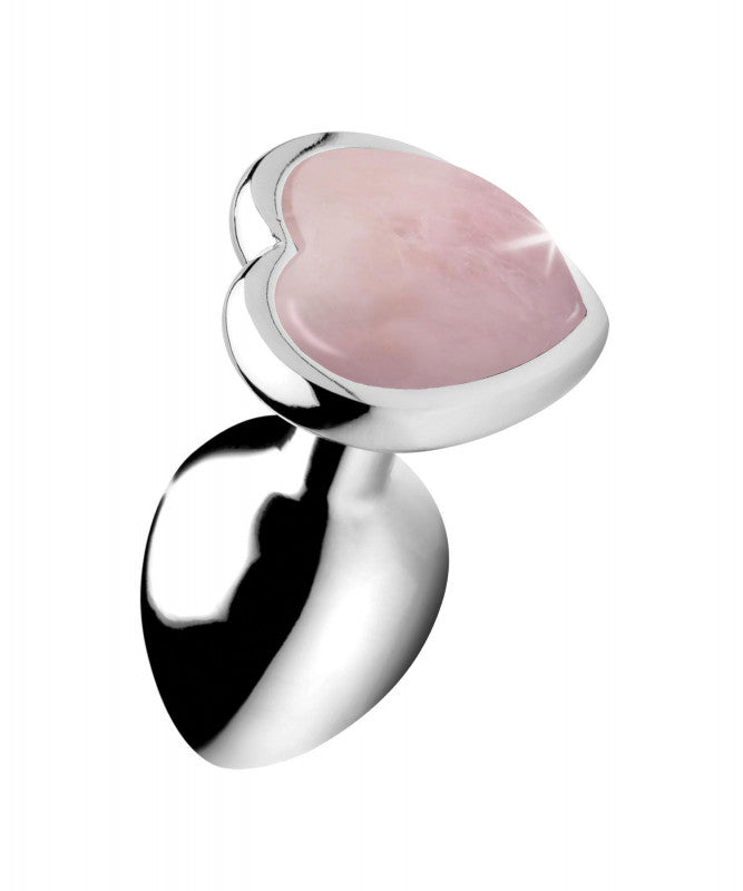 Rose Quartz Heart Anal Plug -Small