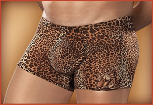 Pouch Short Nylon-Lycra Animal Brown Leopard Large