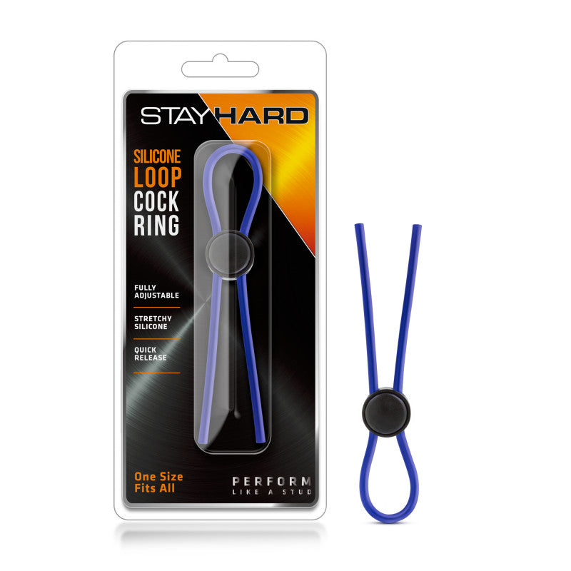 Stay  - Silicone Loop  Ring - Blue