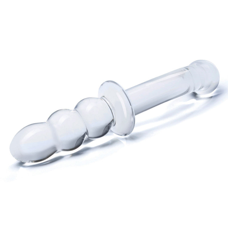 8 Inch Ribbed G-Spot Glass  - Clear