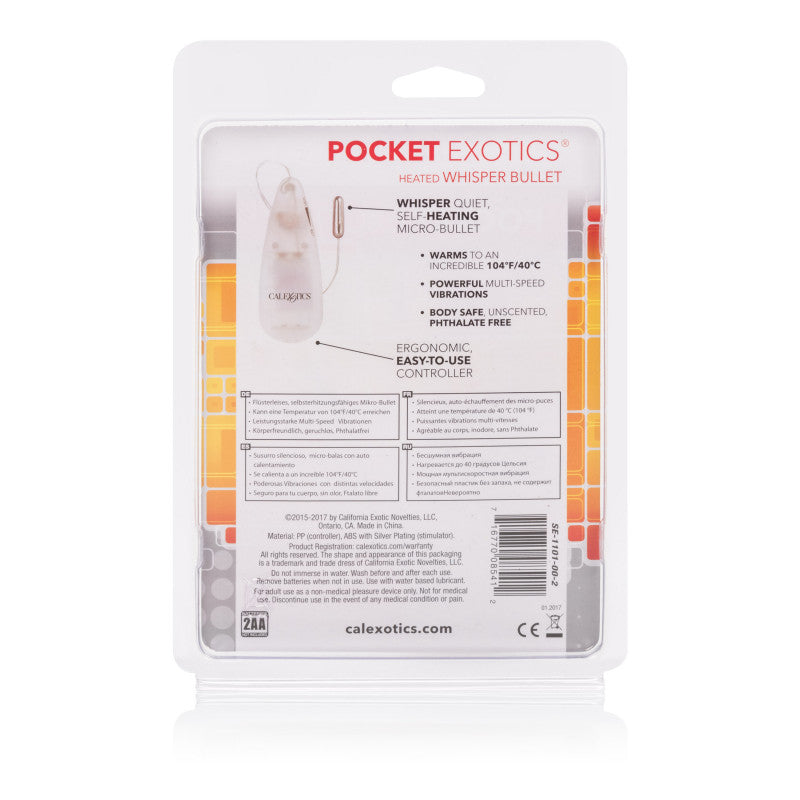 Pocket Exotics Heated Whisper Bullet - Clear