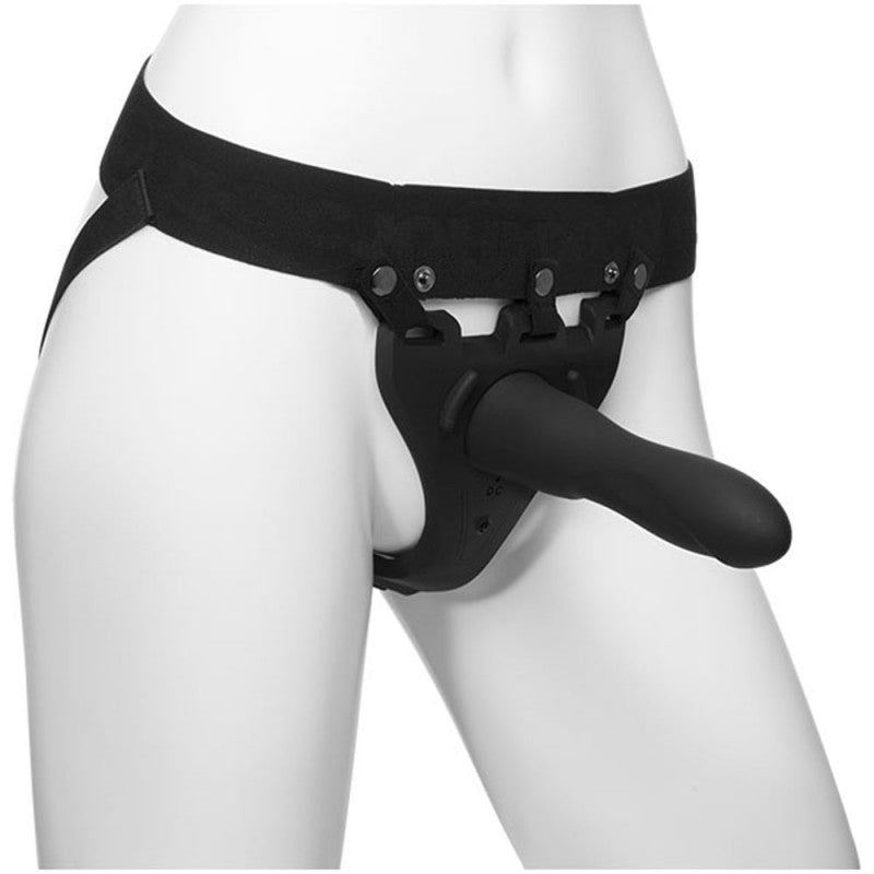 Body Extensions - Hollow Large  Strap-on  2-Piece Set With  Vibrator - Black