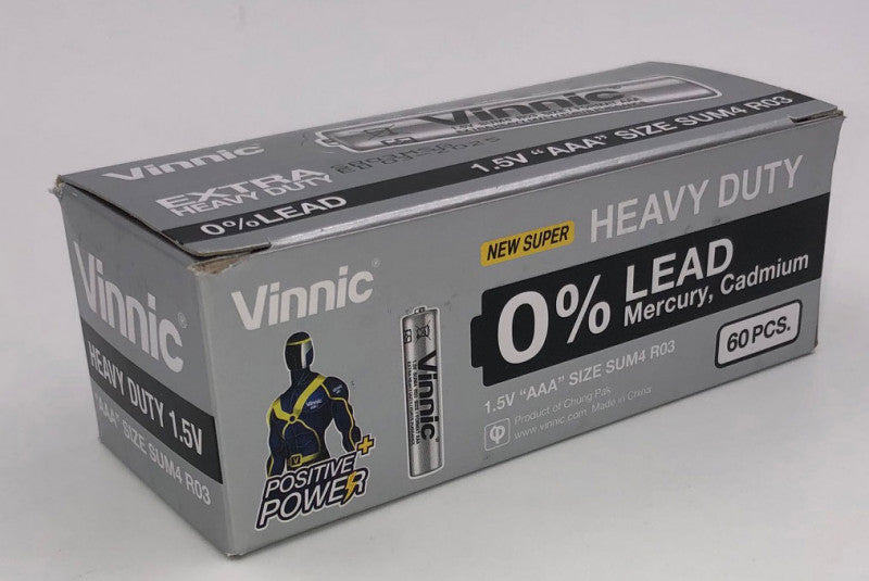 Vinnic Super Heavy Duty AAA - 2 Pc./shrink Pk. -  60 Pcs. Box