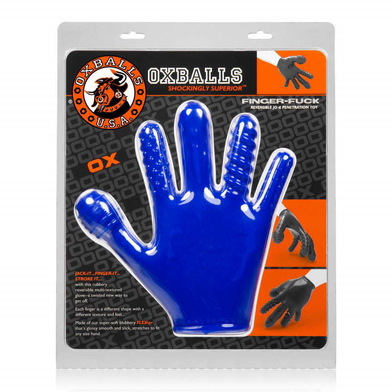 Finger Reversible Jo & Penetration Toy -  Police Blue