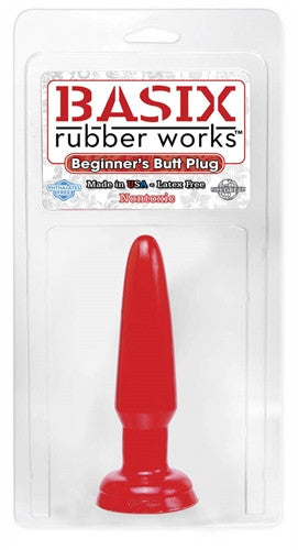 Basix 3.5in Beginners Butt Plug Red