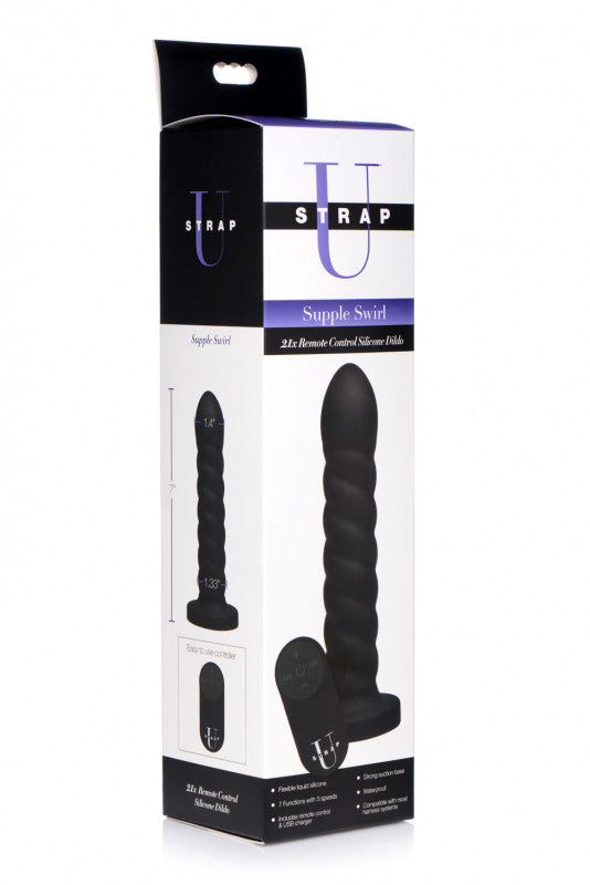 Strap Swirl 21x Remote Control Silicone Dildo