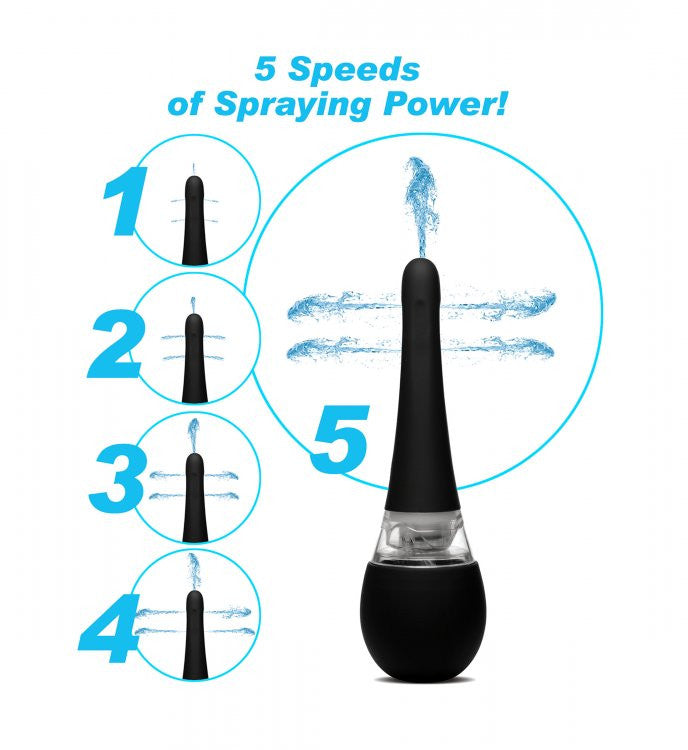 Electric Auto-Spray Enema Bulb - Black