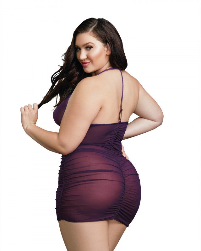 Chemise, G-String - Queen - Plum