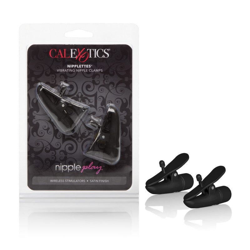 Nipple Play Nipplettes Vibrating Nipple Clamps - Black