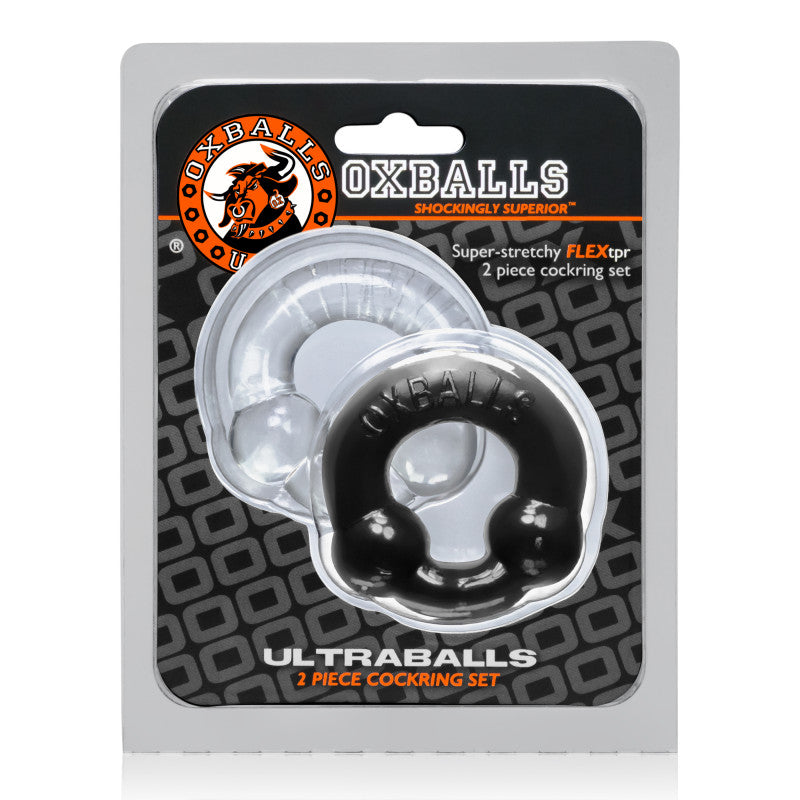 Ultraballs 2- Piece  Ring Set - Black & Clear