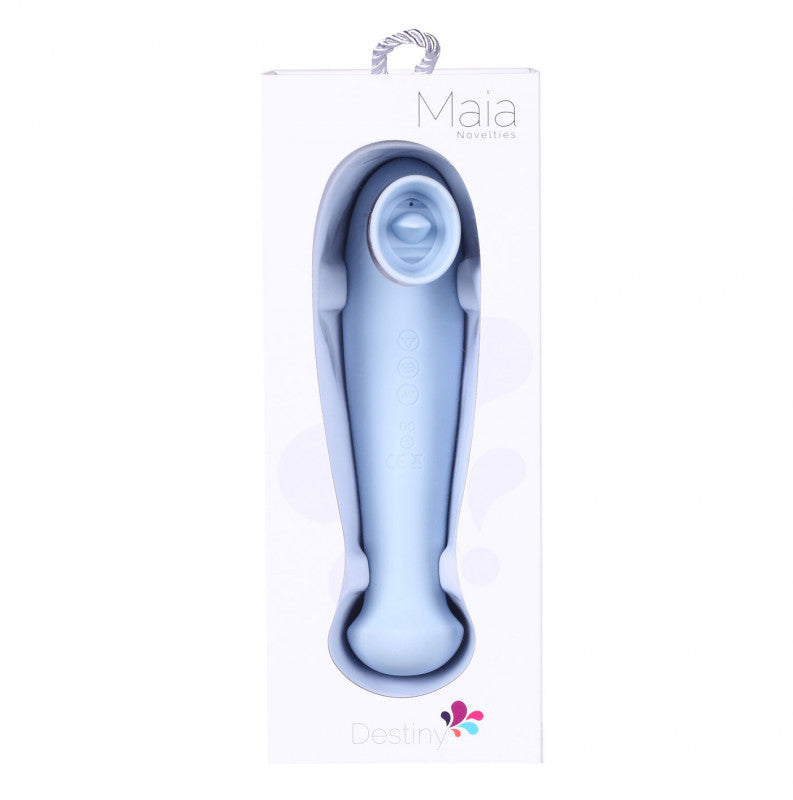 Destiny 15-Function Rechargeable Vibrating -  Suction Wand - Blue