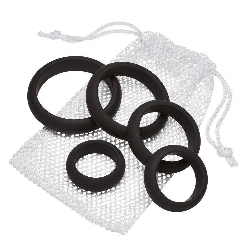 Cloud 9 Comfort  Rings With Flat Back 5 Pack - Black