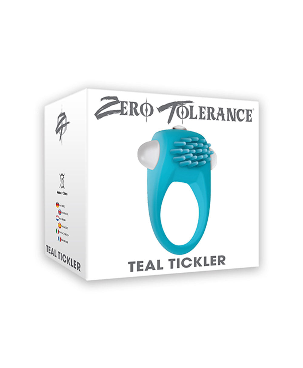 Teal Tickler Silicone Vibe Cockring