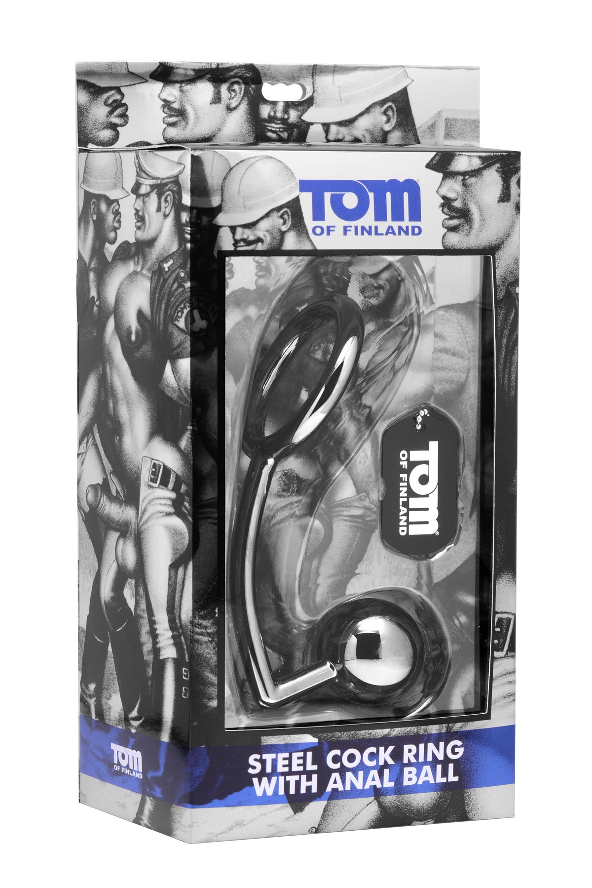 Tom of Finland Steel Cock Ring With Anal Ball