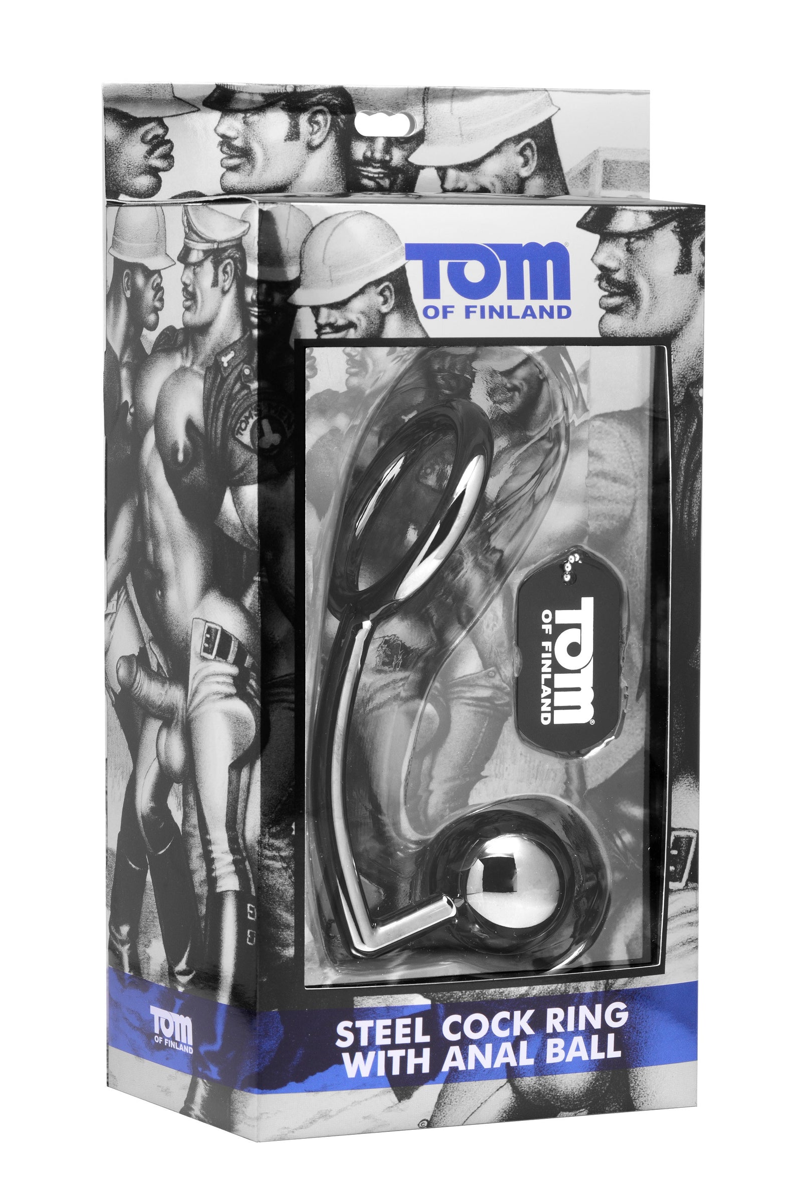 Tom of Finland Steel Cock Ring With Anal Ball
