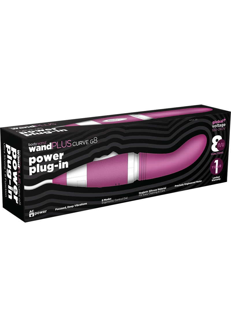 Bodywand Wand Plus Curve G8 Power Plug-in Silicone Vibe - Deep Rose
