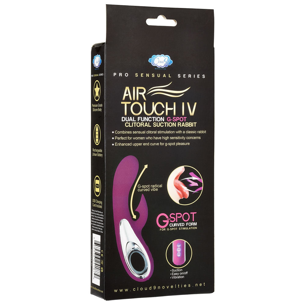Cloud 9 Pro Sensual Air Touch IV G-Spot Dual Functional Clitoral Suction Rabbit - Purple