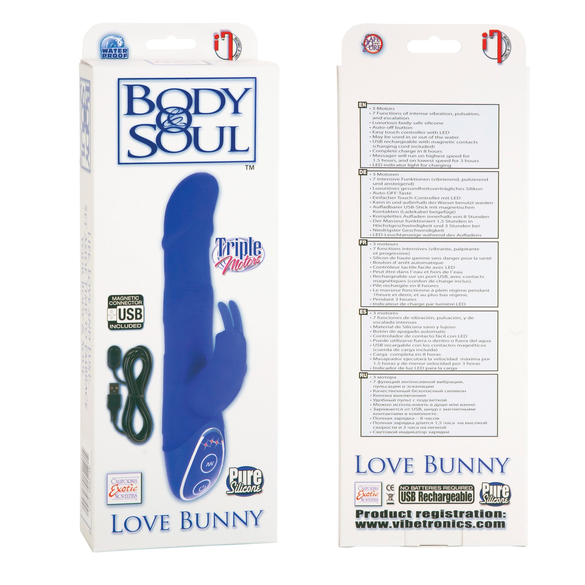 Body and Soul Rechargeable Love Bunny - Blue