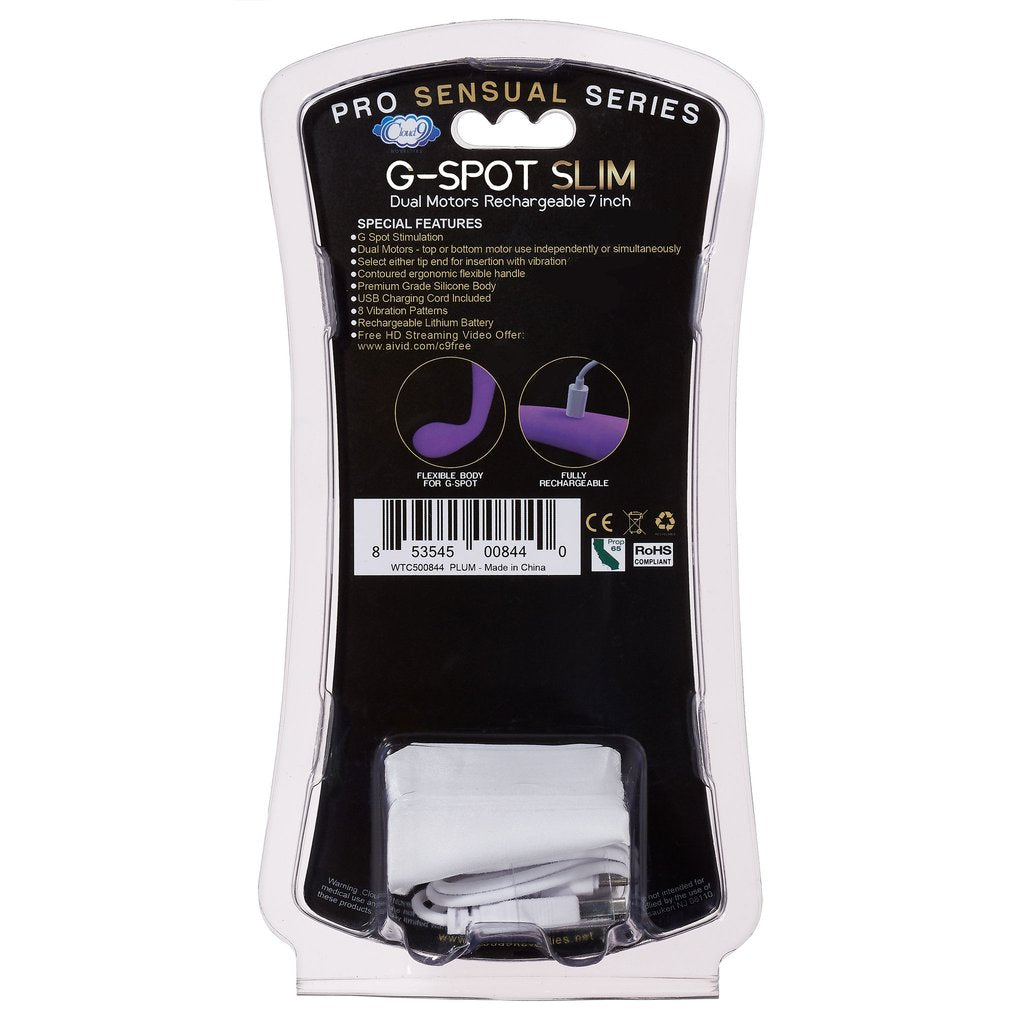 Cloud 9 Novelties G-Spot Slim 7 Inch Flexible Body Vibrator - Plum