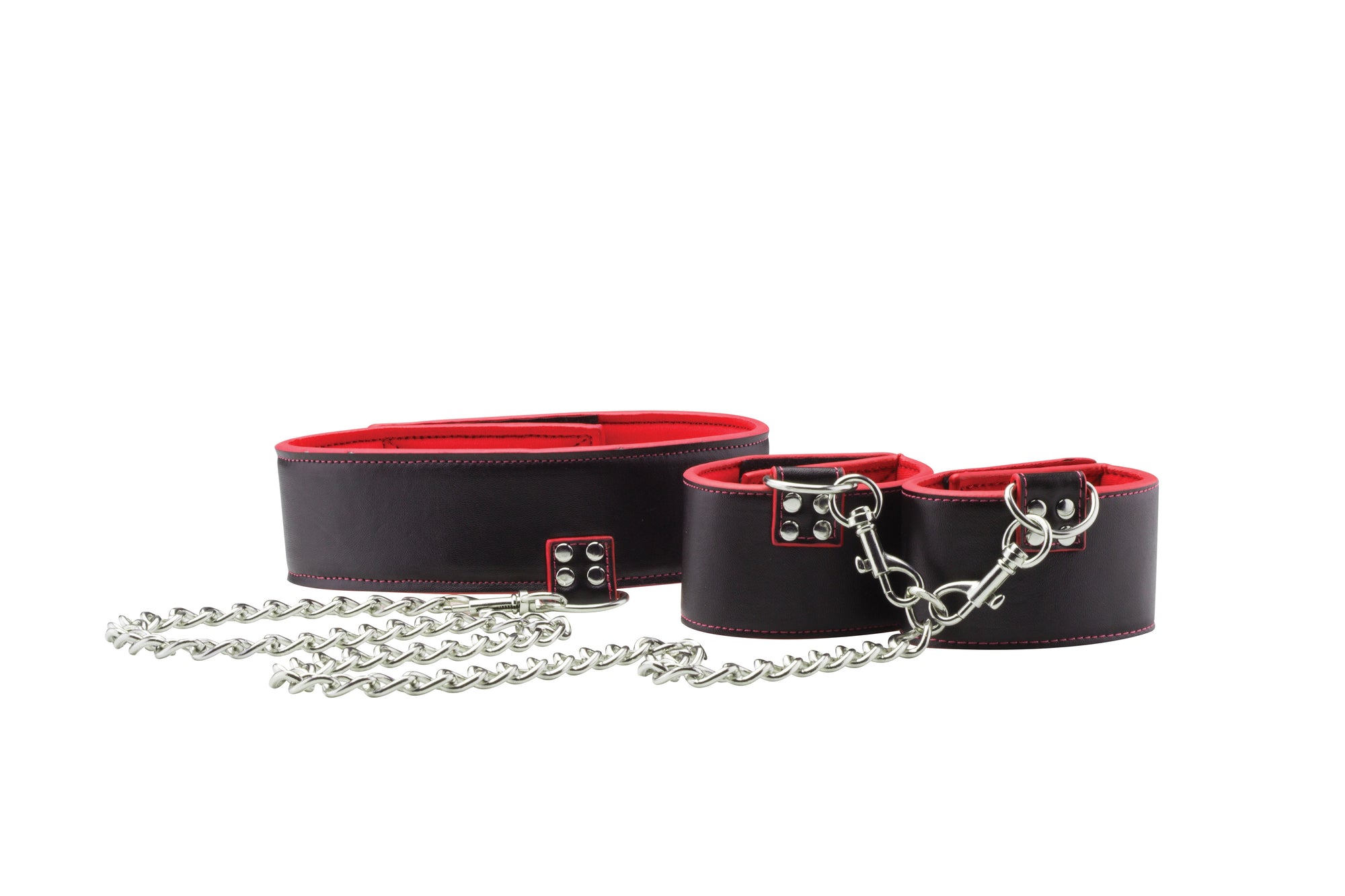 Reversible Collar and Wrist Cuffs - Red