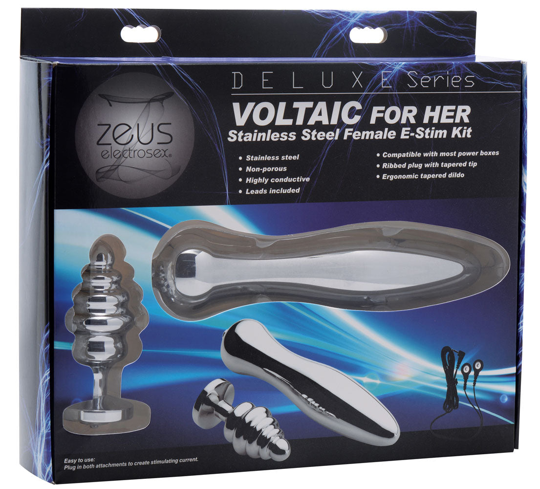 Deluxe Series Voltaic for Her Stainless Steel  Female E-Stim Kit